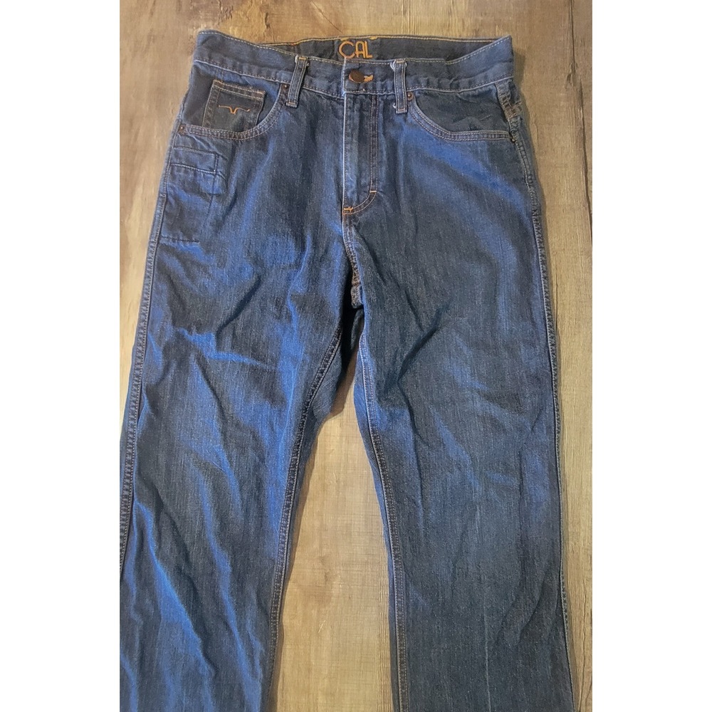 Kimes Ranch Cal Mens Jeans 30x34 Dark Wash Straight Leg Made in USA Western EUC